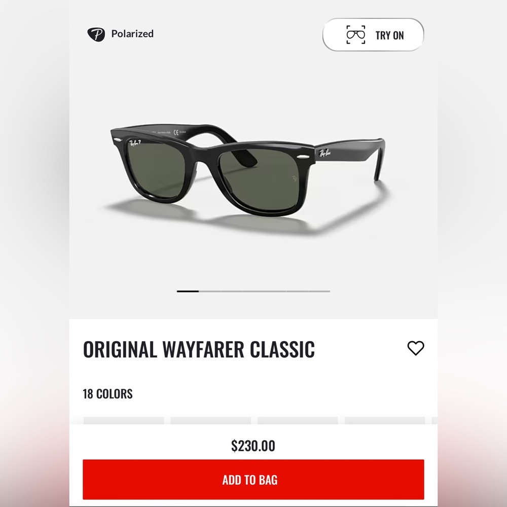 Ray-Ban Black Wayfarer Classic Sunglasses Hand Made in Italy